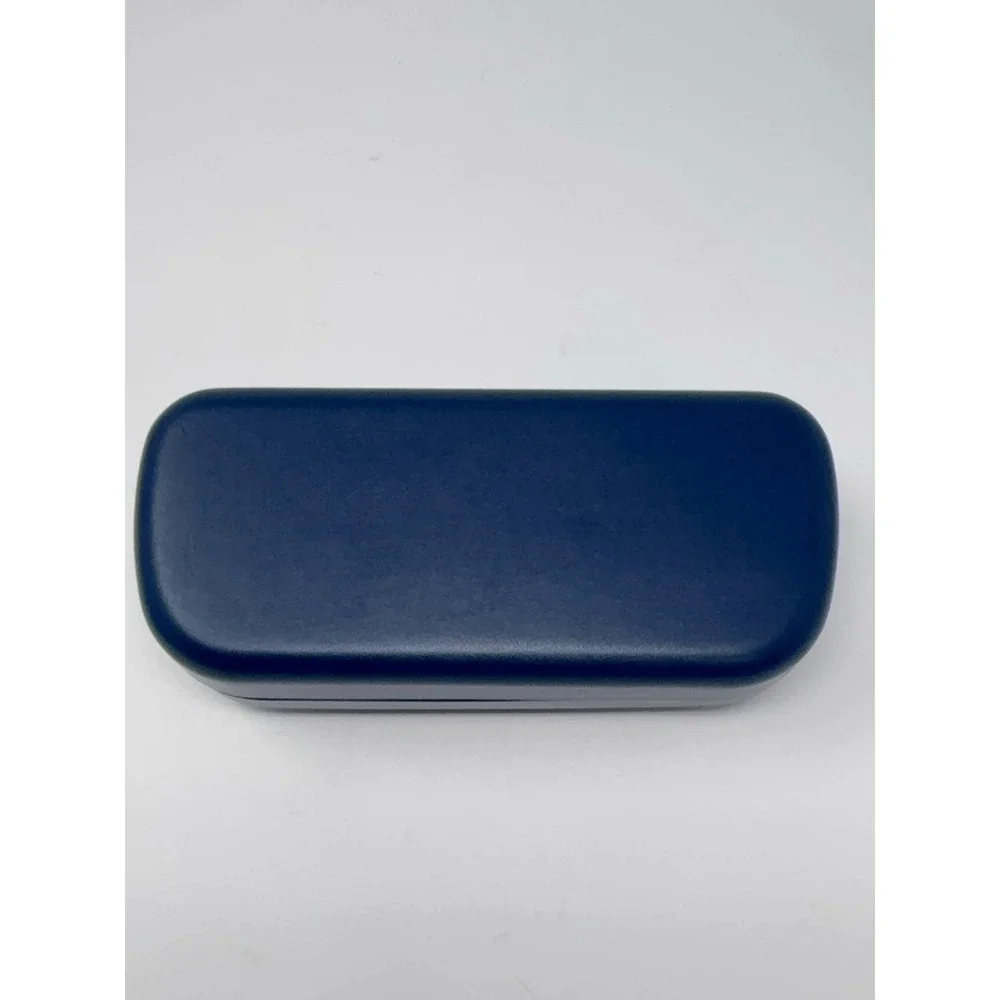 Lacoste Clamshell Eyeglass Glasses Case Embossed Logo Crocodile Navy‎ Hard Shell